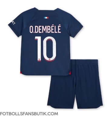 Paris Saint-Germain Ousmane Dembele #10 Replika Hemmatröja Barn 2023-24 Kortärmad (+ Korta byxor)